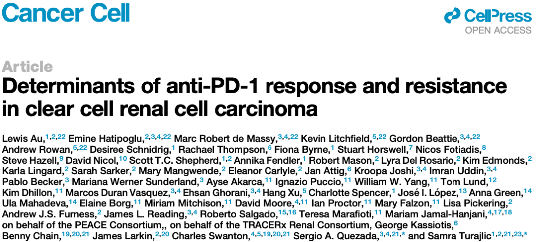 腎透明細胞癌患者對anti-PD-1響應與否的決定性因素